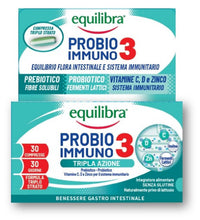 Carica l'immagine nel visualizzatore di Gallery, Equilibra Integratori Alimentari, Probio 3 Immuno, Fermenti Lattici Probiotici e Prebiotici per Flora Intestinale con Vi