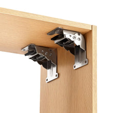 Carica l'immagine nel visualizzatore di Gallery, QWORK® 4 Pezzi Staffe per Tavoli Pieghevoli, Cerniera Autobloccante in Acciaio Zincato con 40 Viti - Argento