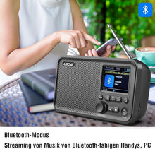 Carica l'immagine nel visualizzatore di Gallery, LEICKE DAB Radio Portatile con Bluetooth, Radio Digitale DAB+/FM Ricaricabile, Batteria da 2000 mAh, Display a Colori da 2,4", Connessione MicroSD/TF/AUX, Funzioni di Allarme, Impostazione EQ