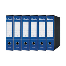 Carica l'immagine nel visualizzatore di Gallery, Esselte ESSENTIALS G75 Registratore con Custodia, con Meccanismo a Leva, in Formato Protocollo, 23x33cm, con Dorso da 8 cm, Blu, Conf.da 6 pezzi, 390775050