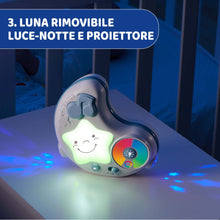 Carica l&#39;immagine nel visualizzatore di Gallery, Chicco Palestrina dei Colori Azzurra 3in1, Palestrina Neonato Multifunzione Elettronica con Tappeto Neonato, Proiettore Stelle, Luce Notturna Removibile e Melodie Rilassanti - Giochi Neonato 0+ Mesi
