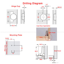 Carica l'immagine nel visualizzatore di Gallery, LOOTICH 95 Grado Battuta Interna Forte Cerniere 40mm con Ammortizzatore per Porte Pesanti e Spesse Soft Close Cerniera per Cucina Armadio Porta Ante Mobili Paracolpi 2 Pezzi