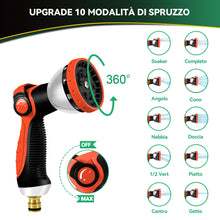Carica l'immagine nel visualizzatore di Gallery, Tubo Flessibile da Giardino 15.24m/50ft Tubo Estensibile da Giardino con 10 Ugelli di Spruzzo Connettore in Ottone Tessuto di 3450D Tubo Acqua Giardino con Anima in Lattice a 3 Strati