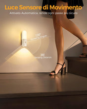 Carica l'immagine nel visualizzatore di Gallery, Luce Notturna USB Sensore Movimento Ricaricabile[2 Pezzi], Luci Notturna LED a 2000mAh Batteria con Sensore, Dimmerabile