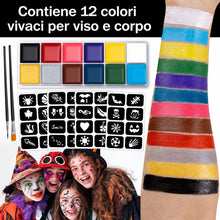 Carica l'immagine nel visualizzatore di Gallery, Truccabimbi Halloween Make Up 12 Colori Bambini Adulti