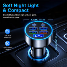 Carica l'immagine nel visualizzatore di Gallery, Accendisigari USB C, 4 USB + 2 PD Type-C con voltmetro a LED