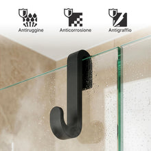 Carica l'immagine nel visualizzatore di Gallery, Minismus Ganci Appendi Accappatoio, Silicone, Senza Forare, Nero Set da 2