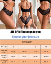 Carica l'immagine nel visualizzatore di Gallery, ALL OF ME Mutande Donna Brasiliano Slip Donna Pizzo Sexy Culotte Donna Lace Intimo Seducente Set Trasparente Vita Bassa Underwear Pacco da 6,M