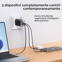 Carica l'immagine nel visualizzatore di Gallery, Mcdodo 67W Caricatore USB C con Cavo USB C Retrattile, Alimentatore USB C GaN Caricatore Veloce 3-Port 67W GaN Caricator