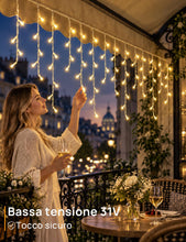 Carica l'immagine nel visualizzatore di Gallery, Tenda Luminosa Natale 20M 560 LED Bianco Caldo Telecomando