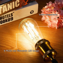 Carica l'immagine nel visualizzatore di Gallery, Lampadine LED Vintage Edison E27, 10W Filamento LED (Equivalenti a 100W), Luce Bianco Caldo 2700K, 1000LM, Non Dimmerabi