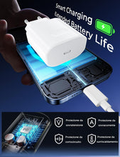 Carica l'immagine nel visualizzatore di Gallery, Caricatore per iPhone 17/17 Air/17 Pro/17 Pro Max, iPhone 16 15 Pro Max Plus, iPad 10/11 Generazione, 27W USB C Caricabatterie Alimentatore Presa Spina Rapido con Cavo 2M