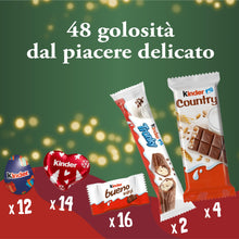Carica l&#39;immagine nel visualizzatore di Gallery, Kinder per Due da Condividere - Calendario Avvento 2025, 48 Cioccolatini e Snack Assortiti Kinder, Idea Regalo, Confezione da 336 gr