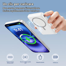Carica l'immagine nel visualizzatore di Gallery, Power Bank 10000mAh, 20W Magnetico Wireless Ricarica Rapida Caricatore, Ultra Sottile Powerbank Type-C, Batterie esterne