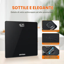 Carica l'immagine nel visualizzatore di Gallery, GRIFEMA GA2001-1 Bilancia Bagno 150 kg 26x26 cm LCD Nero