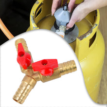 Carica l'immagine nel visualizzatore di Gallery, 2 pezzi 12mm 3 Vie in Ottone Valvola a Sfera Hose Barb