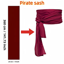 Carica l'immagine nel visualizzatore di Gallery, Proumhang Set di Accessori per Costumi da Pirata Fascia Pirata Cintura Cintura Vita Capitano Pirata Medievale Grande Fascia Sciarpa Testa Pirata Bandane per Halloween Bambini Adulti Vino