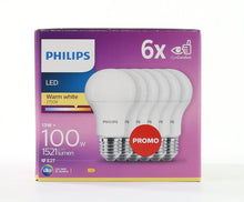 Carica l'immagine nel visualizzatore di Gallery, Philips LED Lampadine a Goccia, E27, 13W Equivalenti A 100W, Luce Bianca Calda, 6 Pezzi [Classe di efficienza energetica E]