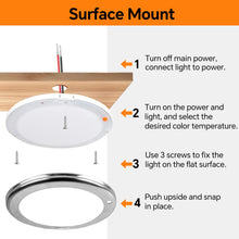 Carica l'immagine nel visualizzatore di Gallery, 12V Lampada da Soffitto LED Camper 3 CCT 2700K/4000K/6000K Commutabile e Dimmerabile Plafoniera per Auto Caravan Barca Y