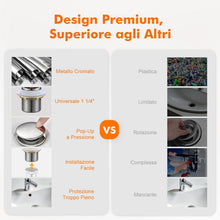 Carica l'immagine nel visualizzatore di Gallery, Ibergrif Tappo Scarico Lavabo Scanalato con Troppopieno