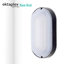 Carica l'immagine nel visualizzatore di Gallery, Oktaplex lighting, Base Oval, Plafoniera LED Ovale, Nera 9 W, Lampada a Muro 800 lm 4000 K Bianco Neutro, Lampada Soffit
