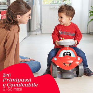 Chicco Billy Walk&Ride Eco+, Primi Passi Girello e Cavalcabile 2in1, Assemblaggio Semplice Manubrio Ergonomico, Ruote Larghe, Suoni e Luci di Guida, in Plastica Riciclata, Bambini 12-36 Mesi, Rosso