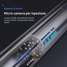 Carica l'immagine nel visualizzatore di Gallery, Ralcam Telecamera Endoscopica Rotante 210°, Endoscopio 1080P HD 3,5" con Sonda Articolata 8,5mm Semi-Rigida Impermeabile per Ispezione di Motore, Veicoli e Tubi (Cavo 3m)