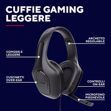 Carica l'immagine nel visualizzatore di Gallery, GXTrust Rayne Cuffie Gaming Leggere Over-Ear, Jack Audio 3.5 mm, Nero