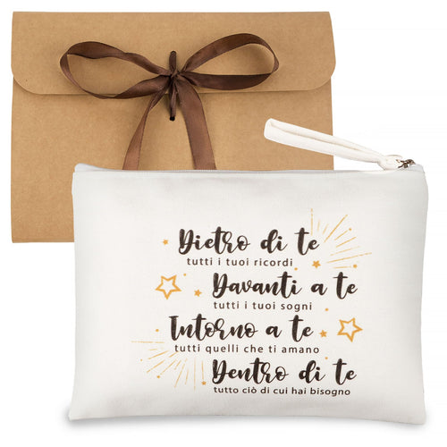 Pochette Amica Regalo, Pochette Trucchi Donna Amica, Regalo Amica Compleanno Regalo Migliore Amica Donna Natale Laurea, Trousse Trucchi Donna Regalo-Frase sul FRONTE RETRO