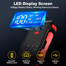 Carica l'immagine nel visualizzatore di Gallery, PGNOOGE 26800mAh 6000A Avviatore per Auto, Avviatore Batteria 12V per Motori fino a 10L Diesel e Tutti Benzina, Power Bank Portatile con Torcia LED e Display