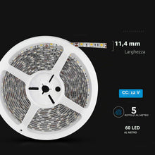 Carica l'immagine nel visualizzatore di Gallery, V-TAC Striscia Led da Esterno IP65 Impermeabile 12W - 5 Metri di Lunghezza - SMD 5050 Alta Luminosità - Luce 3000K Bianc