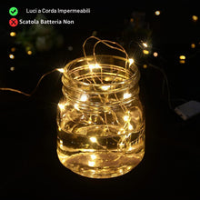Carica l'immagine nel visualizzatore di Gallery, Luci Stringa con Batteria Filo Di Rame Lucine Decorative, 1M 10LED Luci Led Micro Catena Luminosa Di Lampada d'Atmosfera