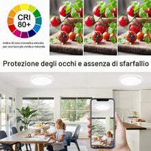 Carica l'immagine nel visualizzatore di Gallery, Plafoniera LED Dimmerabile, Lampada da Soffitto LED Smart 24W, Plafoniera RGB con Cambia Colore per Camera da Letto, Sog