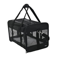 Carica l'immagine nel visualizzatore di Gallery, Amazon Basics Trasportino Morbido per Cani,Gatti - Grande, Nero, L 50 x P 26 x H 28 cm