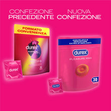 Carica l'immagine nel visualizzatore di Gallery, Durex Pleasuremax, Preservativi con Rilievi e Nervature, Formato Convenienza, Confezione Riciclabile Salvaspazio, 30 Pro