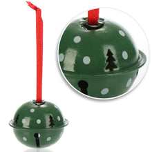 Carica l'immagine nel visualizzatore di Gallery, com-four® 12 decorazioni natalizie da appendere 4 cm Ø - campanelle in metallo da appendere - campanelle decorative in latta come pendenti per finestre, porte e alberi di Natale (verde bianco rosso)