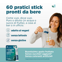Carica l'immagine nel visualizzatore di Gallery, Collagene da Bere - Collagene e Acido ialuronico Integratore, 60 Stick con Gliprolys® Collagen liquido Idrolizzato Vegan