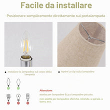 Carica l'immagine nel visualizzatore di Gallery, Paralume in Tessuto per Candela Lampadario Lampada da Parete, Set di 6 Paralumi da Comodino E14 da parete, Clip On Paral