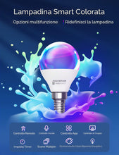 Carica l'immagine nel visualizzatore di Gallery, Aigostar Lampadine Alexa, Lampadine Wifi G45 E14 6.5W, Lampadina Smart RGBCW Compatibile con Alexa/Google Home, Nessun H