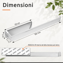 Carica l'immagine nel visualizzatore di Gallery, ECENCE Porta Asciugamani Bagno Adesivo cromo senza Foratura 38cm