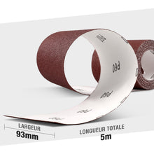 Carica l'immagine nel visualizzatore di Gallery, WORKPRO Rotoli Carta Vetrata Abrasiva 5 m x 93 mm, Set da 4 Pezzi