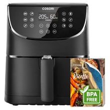 Carica l'immagine nel visualizzatore di Gallery, COSORI Friggitrice ad Aria 5,5 Litri, Air Fryer, 1700W, 13 Funzioni, 85% Meno Olio, 75-205°C, Fino al 50% Più Veloce del Forno, 100 Ricette Italiane, Display Digitale, CP158 Nero