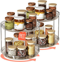 Carica l'immagine nel visualizzatore di Gallery, Avilia Set 2 Organizer Rotanti, 2 Livelli in Plastica Trasparente
