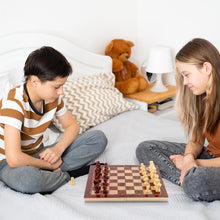 Carica l&#39;immagine nel visualizzatore di Gallery, talifoca 3 in 1 Scacchiera in Legno, Scacchiera Pieghevole Chess Board Set, pieghevole portatile set scacchiera, per bambini adulti festa di viaggio 29x29 cm