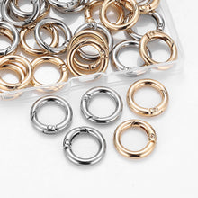 Carica l'immagine nel visualizzatore di Gallery, 30 Pz Moschettoni Rotondi a Molla per Borse e Portachiavi, Oro Argento