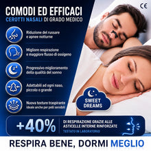 Carica l'immagine nel visualizzatore di Gallery, 60pz Cerotti Nasali Antirussamento per Sport, Respira Bene, Dormire Meglio, Tenuta Forte, Asticelle Rinforzate, Antisudo