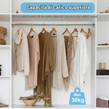 Carica l'immagine nel visualizzatore di Gallery, Carehabi Bastone Tenda a Pressione Tenda Doccia 85-200cm Ø 25 mm Asta Appendiabiti per Armadio per Tendaggi Doccia Apert