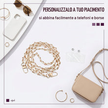 Carica l'immagine nel visualizzatore di Gallery, laccio per telefono al collo Universale con 2 Patch, catena per cellulare, Tracolla in Pelle PU e Catena in Alluminio 12