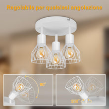Carica l'immagine nel visualizzatore di Gallery, Faretto da Soffitto LED 3 Luci E14 Rotonda, Bianco