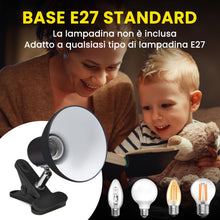 Carica l'immagine nel visualizzatore di Gallery, Klarlight Portalampada E27 con Clip EU Spina e Interruttore Lampada a Morsetto E27 vite Edison Lampada da Tavolo, Girevo